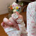 Silver Tone Sculpted Flower Cluster Stud Earrings For Pierced Ears view 3
