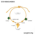 Gold Adjustable Charm Bracelets Heart Bar Butterfly view 6