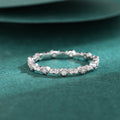 White Metal Thin Bezel Clear Stone Band Ring Sizes 6 to 10 view 2