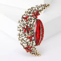 Crescent Moon Brooch in Metal with Crystal Crescent with Colored Enamel Inner Curve view 7
