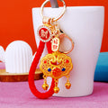 Chinese Fortune Lock Gourd and Abacus Keychains with Cord Options view 1