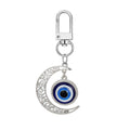 Twelve Piece Silver Tone Hamsa and Crescent Evil Eye Keychain Set view 5