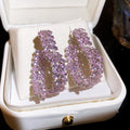 Pink Crystal Wide Hoop Statement Earrings Statement Jewelry Design view 1