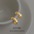 Gold Tone Multicolor Stone Chunky Huggie Hoop Earrings For Women view 6