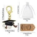 Enamel Graduation Cap Diploma Keychain Gold Lobster Clasp view 2