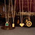 Gold Steel Heart Star Letter Bar Pendant Necklace Assortment view 2