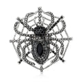 Rhinestone Spider Web Brooch Crystal Body Accent Pin view 1