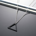 Silver and Black Tone Open Triangle and Square Pendant Necklaces view 5