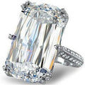 Silver Oversized Emerald Cut CZ Statement Ring Sizes 6-10 view 2