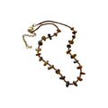 Tiger Eye Chip Bead Necklace Brown Cord Gold Clasp view 5