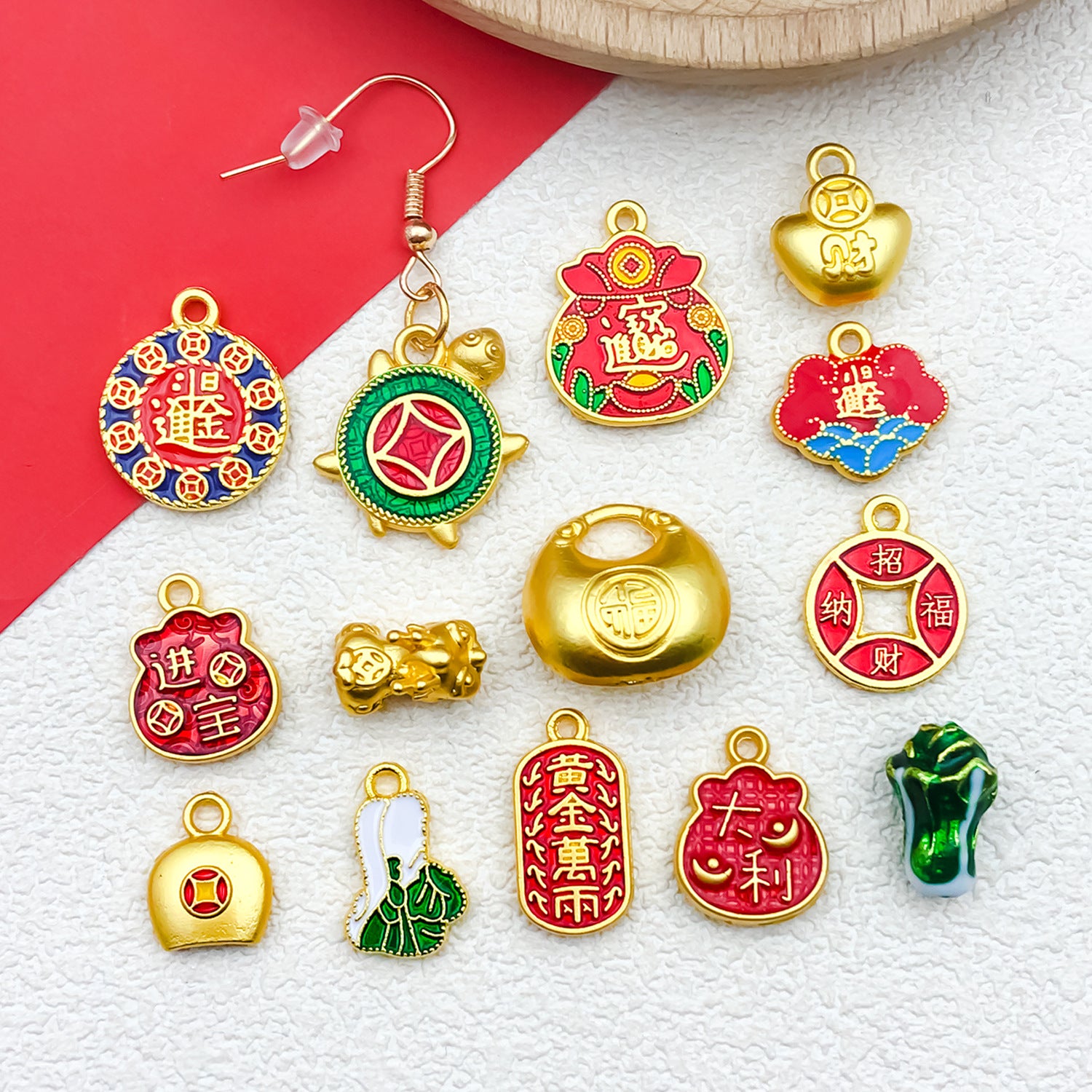 Gold Tone Zinc Alloy Ingot Lucky Bag Charm Pendant for DIY Necklace Bracelet Keychain
