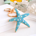 Rhinestone Starfish Keychain Gold Tone Ocean Charm view 7