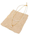 Two Tone Layered Faux Pearl Beaded Drop Pendant Necklace view 5