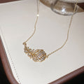 Crystal Peacock Feather Rings Gold Pendant Necklace view 7