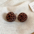 Round Flocked Stud Earrings - 2 Styles Polished Decorative Design view 6