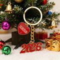 Red Heart XOXO Metal Keychain With Number Charm and Gold Tone Ring view 4
