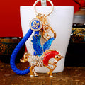 Crystal Winged Dragon Horse Keychains with Cords and Loose Braided Loops view 3