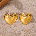 Geometric Heart Star Flower Triangle Disc Stud Earrings Pair view 2