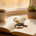 Enamel Graduation Cap Diploma Keychain Gold Lobster Clasp view 4
