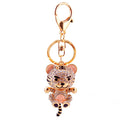 Rhinestone Tiger Keychain With Split Ring And Lobster Clasp view 5