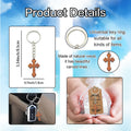 Wooden Cross Keychain With Metal Ring And Two Packaging Options view 3