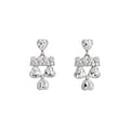 Silver Crystal Heart Drop Necklace Matching Heart Earrings view 5