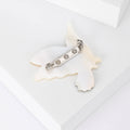 Shell Effect Flying Bird Brooch With Iridescent Perch view 4