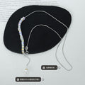 Steel Iridescent Cube Crystal Pearl Lariat Necklace view 2