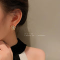 Oval Pearl Sunburst Stud Earrings in Gold Tone Fashion Jewelry Accessories view 4