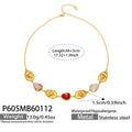 Gold Freeform Oval Glass Stone Station Collar Necklace view 6