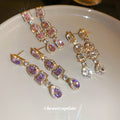 Geometric Crystal Linear Drop Earrings For Women Jewelry view 1