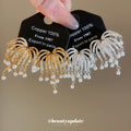 Firework Fringe Clip Earrings in Gold and Silver Tones view 4