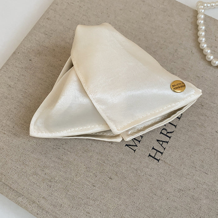 Satin Triangle Fabric Hair Claw Clips Black Pink Cream Blue