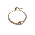 Gold Multicolor Zircon Bracelets and Heart Open Cuff Four Styles view 5