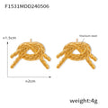 Gold Twisted Rope Knot And Bow Stud Earrings Pair Styles view 6