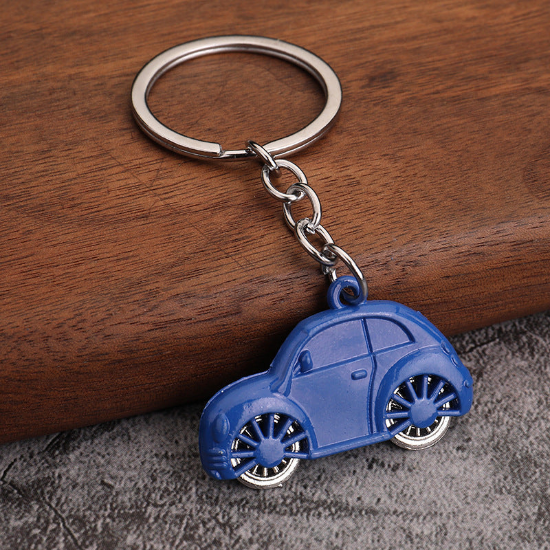 Colorful Beetle Car Metal Keychain Creative Mini Vehicle Bag Charm
