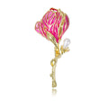 Tulip Openwork Enamel Two Designs Metal Brooch Pin view 1