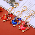 Heart Crab Keychains in Royal Blue, Pink and Red Enamel Finishes view 4