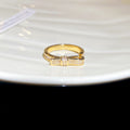 Pearl Flower Bow Twist Open Rings Gold Silver 3 Styles view 7