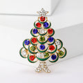 Multicolor Crystal Christmas Tree Brooch With Silver Tone Base view 6