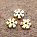 Two Finish Six Petal Flower Spacer Bead Metal Jewelry Making Component view 2
