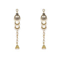 White Green and Red Pearl Look Jhumka Long Earrings view 5