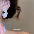 Green Crystal Butterfly Stud Earrings With White Textured Wings view 3
