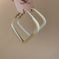 Open Square Hoop Earrings In White And Red Jewelry Design view 6