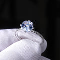 Silver Cushion Four-Prong Clear CZ Solitaire Pavé Ring view 2
