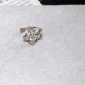 Black and Clear Crystal Cross Flower Decorative Ear Cuffs view 6