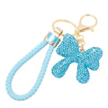 Rhinestone Bow Keychain Gold Ring Braided Cord 15 Styles view 5