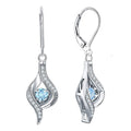 Silver Tone Spiral Drop Earrings with Ten Crystal Colors view 4