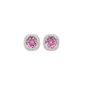Square Halo Crystal Stud Earrings In Three Pastel Colors view 5