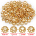 Six Pattern Metal Bead Caps in Three Finishes Jewelry Findings view 10